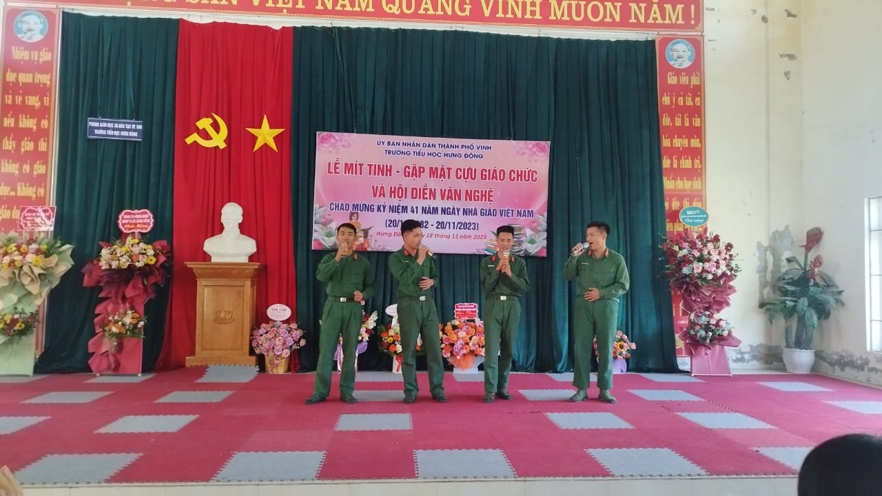 TRƯỜNG TIỂU HỌC HƯNG ĐÔNG TỔ CHỨC BUỔI GẶP GỠ CỰU GIÁO CHỨC VÀ GIAO LƯU VĂN NGHỆ VỚI CÁC TỔ CHỨC ĐOÀN THỂ